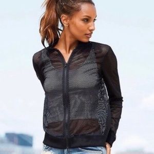 Victoria’s Secret Black Mesh Work Out Jacket SMALL